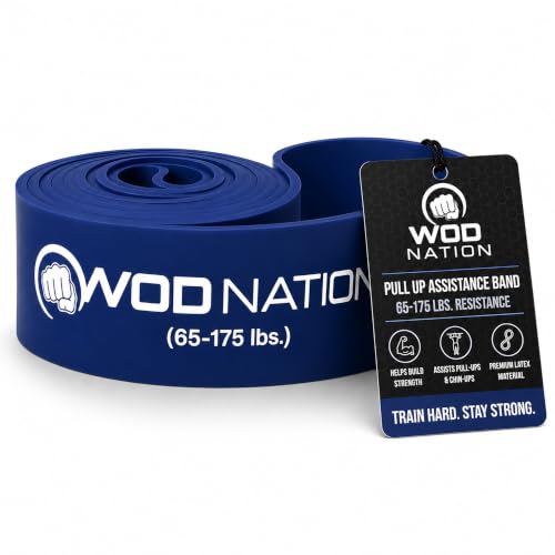 WOD Nation Pull Up Assistance Bands (10-175lbs Band) - Best for Pullup Assist, Chin Ups, Resistance Bands Exercise, Stretch, Mobility Work & Serious Fitness - 41 inch Straps