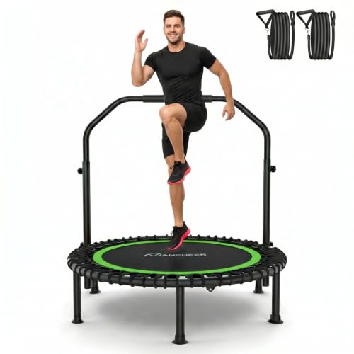ANCHEER Fitness Trampoline,40"/48" Bungee Rebounder with Adjustable Handle - color: 40-Green