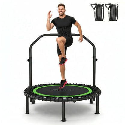 ANCHEER Fitness Trampoline,40"/48" Bungee Rebounder with Adjustable Handle - color: 40-Green