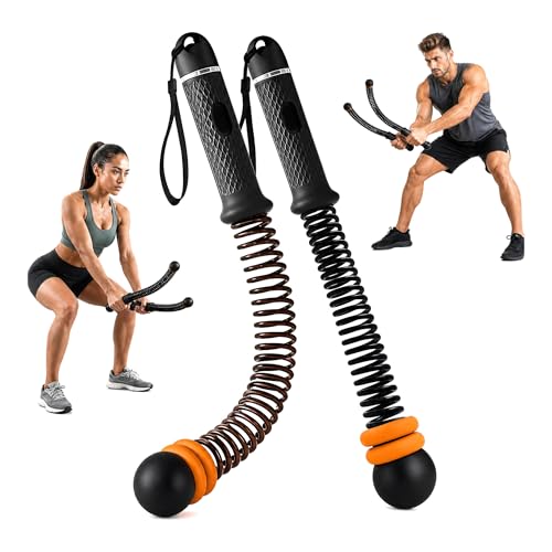 Ropeless Battle Ropes - Quiet Silicone End Caps Speed Rope, Adjustable 2-5LBS Resistance Training, Portable Home Gym Equipment for Cardio Boxing Workout (No Floor Noise, Apartment Friendly)
