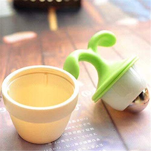 2PCS Handheld Body Massager Mini Potted Plant Shaped Roller Ball Bead Relaxation Neck Foot Face Pot Desk Decor Massage Cooling for Neck (Green with White)
