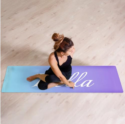 Custom Name Yoga Mat,Personalized Travel Yoga Exercise Mat,Non Slip,Perfect for Kids & Adults,Gradient Color D Series - color: Style 12