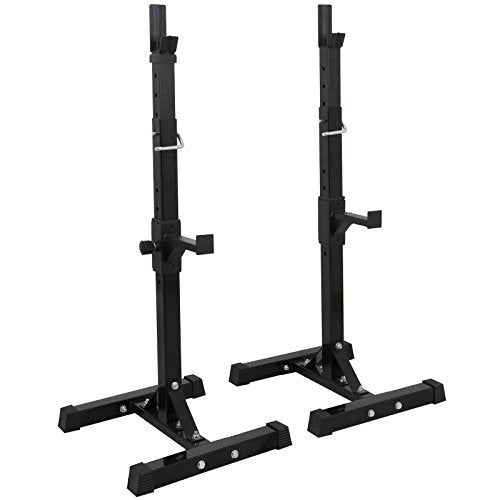 Pair of Adjustable Squat Rack 40inch-66inch Barbell Bracket Solid Steel Free Press Bench, Home Gym Portable Dumbbell Racks Stands, Family Sports Fitness Equipment,Black