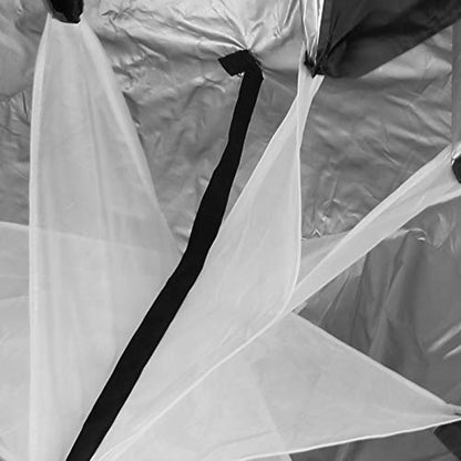 01 Running Parachute, Pongee Coating Training Umbrella, 1Pcs 5‑15kg Resistance for Sports Outdoor(Black)