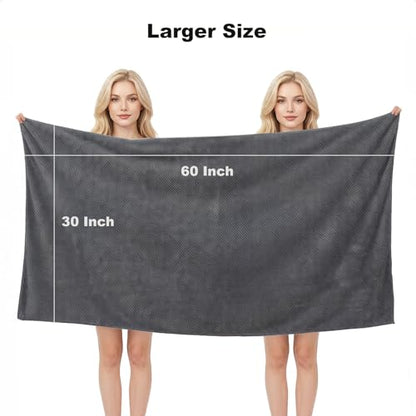 2 Pack Bath Towel Set, Waffle Bath Towel Set, Super Soft Highly Absorbent, Sturdy Quick Drying Towels for Bathroom, Gym, SPA, Yoga (2 Piece 30" x 60", 1Grey+1Purple)
