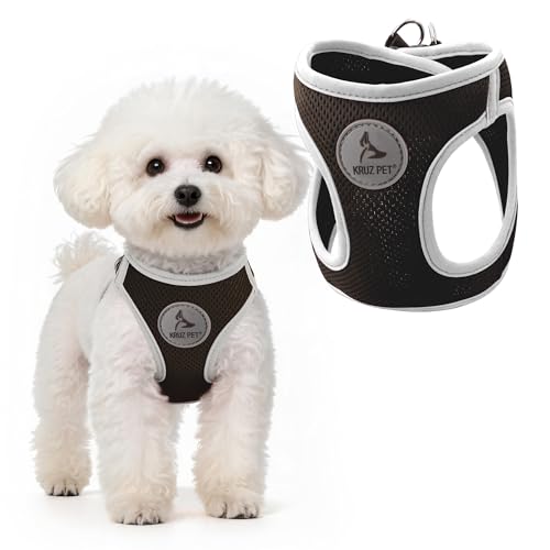 Kruz Dog Harness (Chest 13.5"-14", Weight 4–6 lbs) Athletica Adjustable Heavy Duty No Choke Puppy Vest for Small Dogs Lightweight Air Mesh, Reflective, Puppy Essentials – Black, X-Small - color: Black, size: X-Small