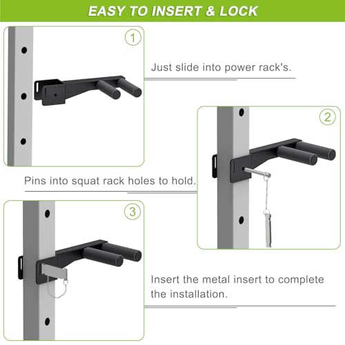 Nordic Hamstring Curl Attachment, Dip Bar, Belt Squat & Safety Spotter Arms for 2"x2" & 3"x3" Power Racks, Home Gym Strength Training Accessories