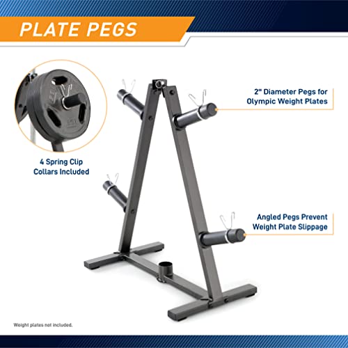 Marcy Olympic Weight Plate Tree for 2-Inch Plates Weight Storage Rack - color: A-Frame - Black