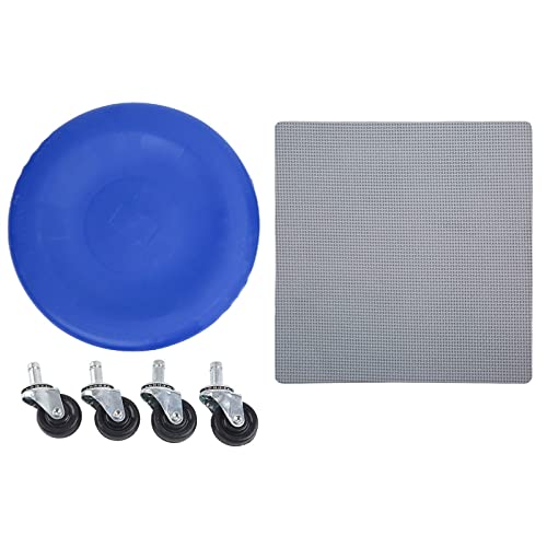4 Wheel Abdominal Exerciser, Abdominal Muscle Plate with Smooth PVC Wheels, Multi Directional Slide Disc for Core Workout, Includes Pad and Wheels for Home Fitness