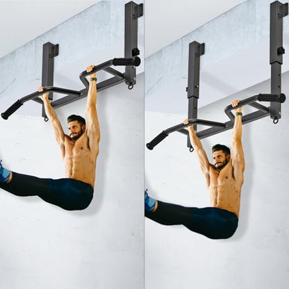 SELEWARE Heavy Duty Welded Pull Up Bar Wall/Joist/Ceiling Mount Chin Up Bar - color: E1: Black Joist Mount Pull Up Bar