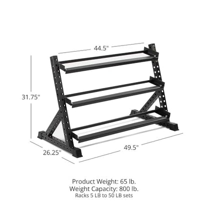Titan Fitness 3 Tier Dumbbell Weight Rack Stand, Rated 800 LB, Organize Classic Dumbbells, Storage Fitness Rack