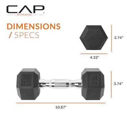 CAP Barbell Coated Dumbbell Weight | Multiple Options Pairs & Sets