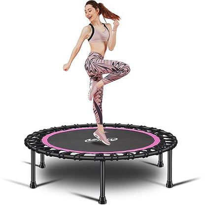 Newan 40"-48" Silent Mini Trampoline Fitness Trampoline Bungee Rebounder Jumping Cardio Trainer Workout for Adults-Max Limit 330lbs
