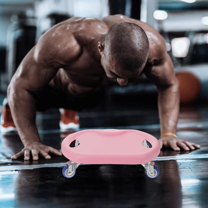 Quiet Fitness Abdominal Training Disc with Comfortable Handle Core Sliders for Home Gym Rolling Workout Equipment for All Levels Pink Silent Design