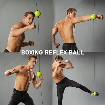 MMA Boxing Reflex Ball - Boxing Equipment Fight Speed, Boxing Gear Punching Ball Great for Reaction Speed and Hand Eye Coordination Training Reflex Bag Alternative
