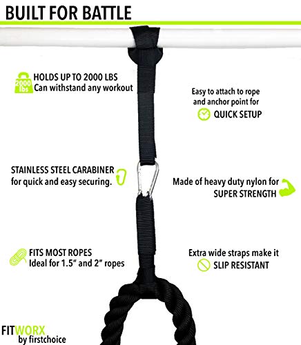 Battle Rope Anchor Strap Kit With Bonus Battle Rope Workout Guide- FitWorx By RadBizz