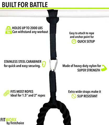 Battle Rope Anchor Strap Kit With Bonus Battle Rope Workout Guide- FitWorx By RadBizz