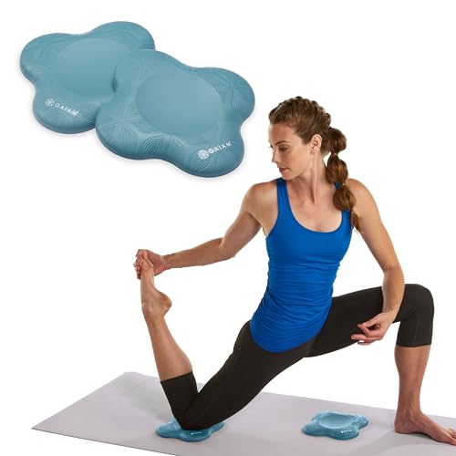Gaiam Yoga Knee Pads (Set of 2) - Yoga Props and Accessories for Women/Men Cushions Knees and Elbows for Fitness, Travel, Meditation, Kneeling, Balance, Floor, Pilates