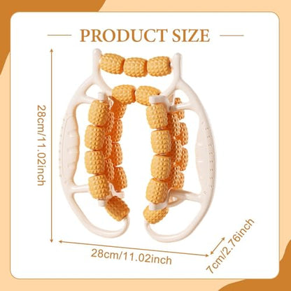 harayaa 29 Wheels Massage Roller Leg Roller Muscle Relaxation Exercise Multifunctional Ergonomic Leg Clamp for Thigh Wrist Hand Foot, Orange