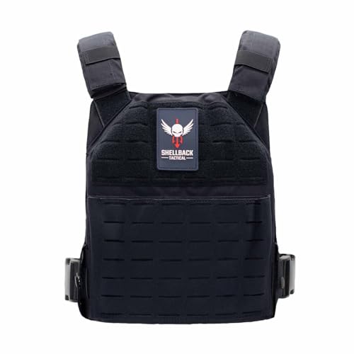 Shellback tactical Physical Fitness Training Vest – Adjustable Weighted Workout Vest for 10x12 Training Plates - color: Navy Blue
