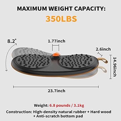 Trobing Standing Desk Mat Balance Board with Rollerball, Wooden Wobble Anti Fatigue Mat Balance Board for Standing Desk, Home Office Non-Slip Comfort Floor Mat to Relieve Foot, Knee, and Back Pain - color: A: Medium Black ( 21 inch ）