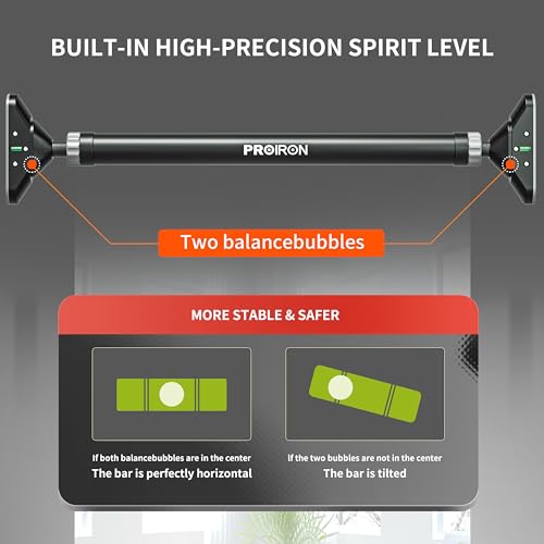 PROIRON Door Pull Up Bar Doorway Frame Chin Up Bar from 28.3in-38.2in,No Screws,Home Gym Upper Body Workout Fitness Equipment,Exercise Hanging Bar Portable,Non-slip Secure Grip,440 LB