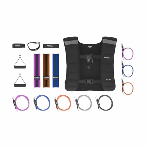 STEPR Professional Home Gym Transformation Kit – 10lb Weighted Training Vest, Elite Resistance Band System, Bluetooth Heart Rate Monitor & Booty Bands