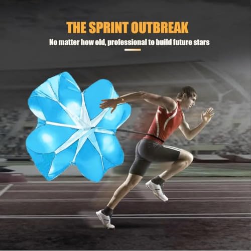 Running Speed Chute Resistance Parachute 56 inch Powerchute Umbrella Training Sprint Power Soccer Trainer for Runner, Football, Soccer Drilling