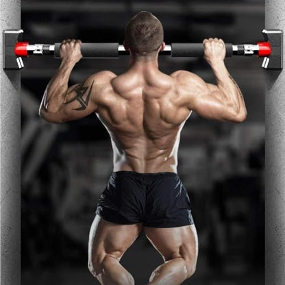 Wedge-Style Doorway Pull-Up Bar, No-Screw Adjustable Chin-Up Bar, 400kg Load Capacity, Anti-Slip Home Fitness Bar (Small)
