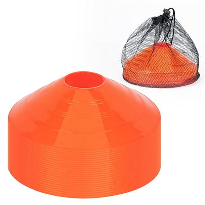 CARTMAN Plastic Training Cones (Set of 12/24 Pack 9" or 12/24 Pack 7" or 12/24 Pack Disc Cone) Agility Soccer Cones, Indoor Outdoor and Festive Events Field Marker Agility Cones - style: Disc 24pk