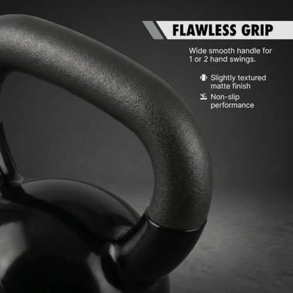 Amber Fight Gear Vinyl Coated Kettlebell Weights | Solid Cast Iron Kettle Bells for Strength Training, Core Workouts & Cardio | Home Gym Exercise Equipment for Men & Women | 5 lbs to 70 lbs