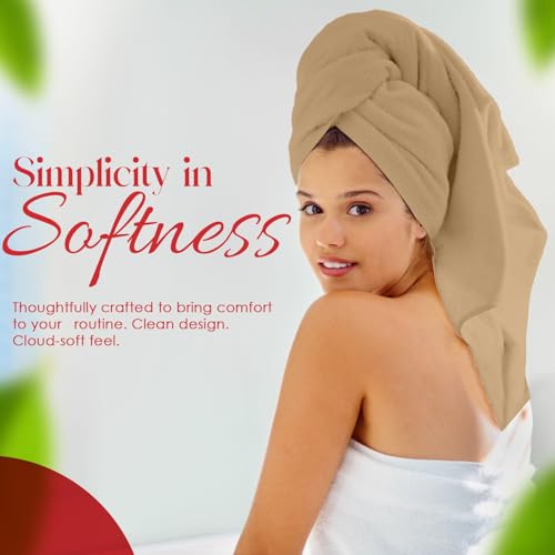 RIVERSIDE 100% Ring-Spun Cotton Bath Towels Set of 4 22 x 44 - Soft, Quick Dry & Highly Absorbent Towels for Shower & Bathroom - 450 GSM Lightweight Cotton Towels for Spa, Gym, Hotel- (Tan)