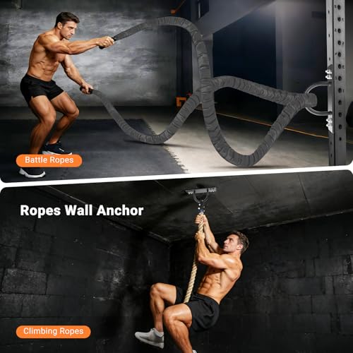 Battle Rope Anchor, Wall Ceiling Mount Bracket for Suspension Strap, Body Weight Strength Training Systems, Heavy Duty Hammock Hanging Kit for Battle Rope, Yoga and Gymnastic Rings,Boxing Equipment - size: 2 PACK