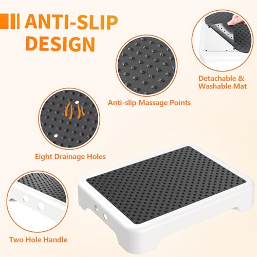 Ronlap Small Step Stools for Adults Car Step Stool for Elderly, White-Black - color: White-black