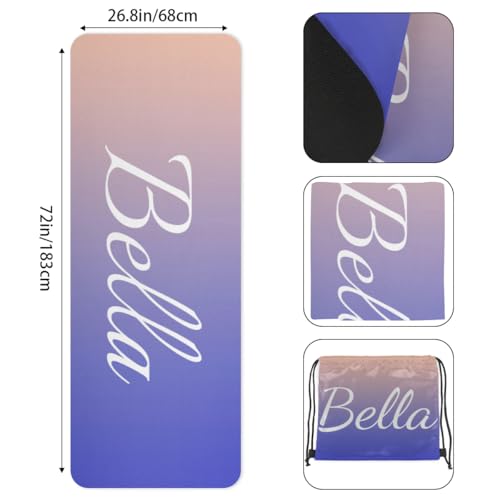 Custom Name Yoga Mat,Personalized Travel Yoga Exercise Mat,Non Slip,Perfect for Kids & Adults,Gradient Color D Series - color: Style 16
