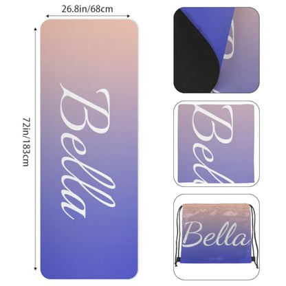 Custom Name Yoga Mat,Personalized Travel Yoga Exercise Mat,Non Slip,Perfect for Kids & Adults,Gradient Color D Series - color: Style 16