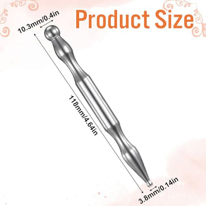 Tmj Pen Acupressure Face Stick Fascia Tool Acupuncture Pen Fascia Stick Facial Reflexology Tools Massage Pens for Face Body Point (Silver)