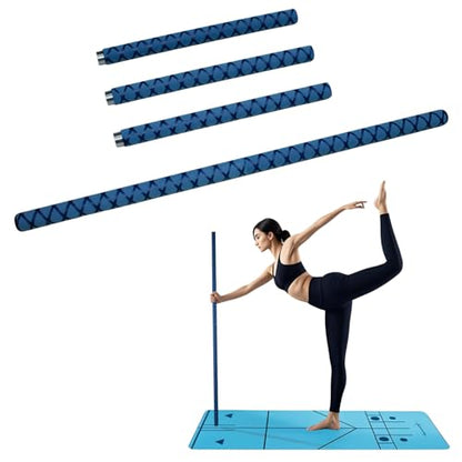 The Huang Yunming yoga stick is made of sturdy steel that is 5 feet high and an adjustable stretching stick, providing flexibility, agility, and balance. Multi functional fitness stick with 5 steel pipes