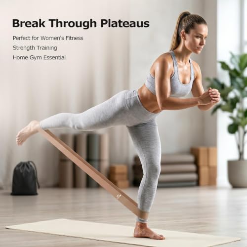 6-Pack Premium Natural Rubber Thickened Workout Resistance Bands Set for Home Gym & Physical Therapy, Anti-Snap Durable Exercise Bands for Full Body Strength Training, Legs, Glutes, Multi-Level - color: Light-6 Set-Amber Brown