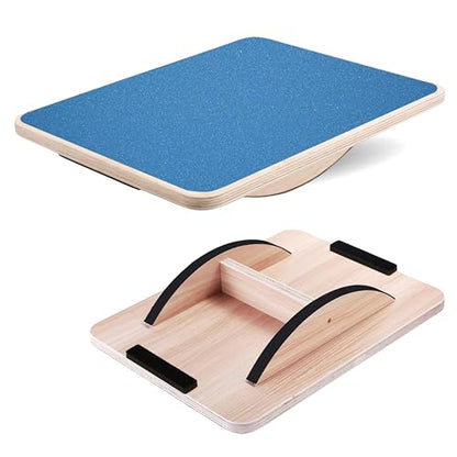 Yes4All 350LBS Professional Wooden Balance Board for Leg Workout, Anti-Slip Rocker Board, Wobble Board for Standing Desk - color: B. Blue