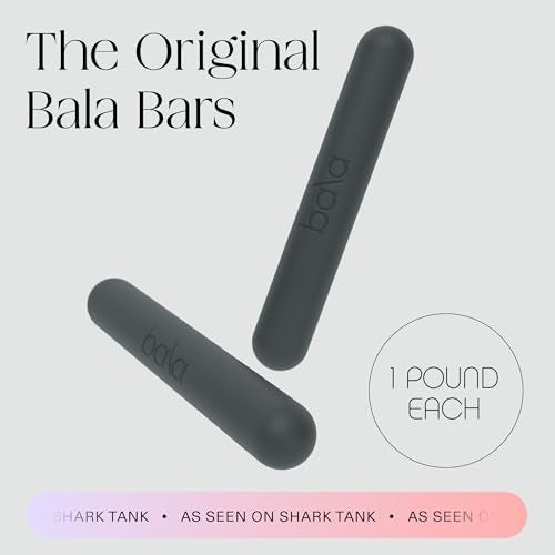 Bala Bars Dumbbell Set for Women & Men - Set of 2 Bars Designed for Walking, Strength Training, HIIT, Boxing & Aerobics - Hand Weights for Working Out at Home