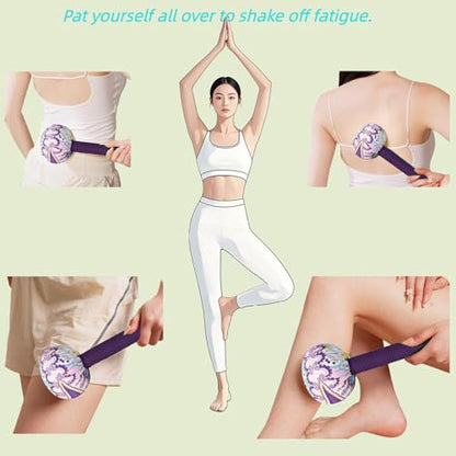 Mugwort Massage Hammer, Massage Tools Back, Shoulder & Body - Handheld Percussion Therapy Tool with US Design Patent, (Noble Yellow/deep Purple) - color: Noble Yellow/Deep Purple
