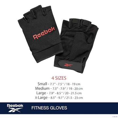 Reebok Classic Fingerless Gloves Lightweight Fitness & Weight Lifting Gloves for Training