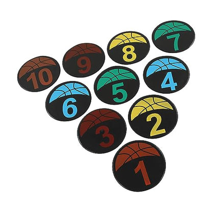 Flat Cones Numbered Spot Markers Set 110 for Soccer Basketball Agility Training – Bright PVC Floor Markers for Sports Drills and Classroom Activities