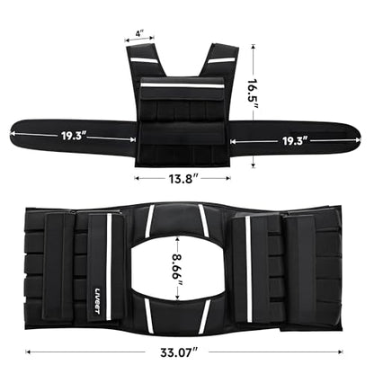 Adjustable Weighted Vest for Men Women, 20lb 30lb 45lb 60lb Weight Vest with 20 Removable Weights, Heavy Duty Running Vest with Reflective Strips for Walking Strength Training Calisthenics
