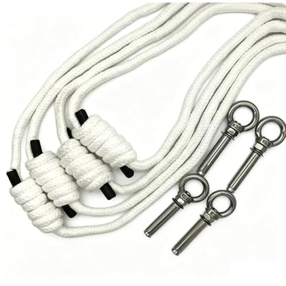 Upgraded Yoga Wall Ropes, Extra Thick Cotton Yoga Strap with Reinforced Knots, Durable Yoga Inversion Ropes for Flexibility Training, Suitable for Yoga Studio, Home Gym
