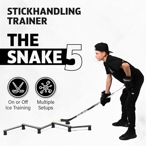 ACE HOCKEY The Snake Stickhandling Trainer – Adjustable Hockey Training Aid for Puck Control, Quick Hands, Reaction Time & Coordination – Snake 5, Snake 7 & Elevated Styles - style: Snake 5