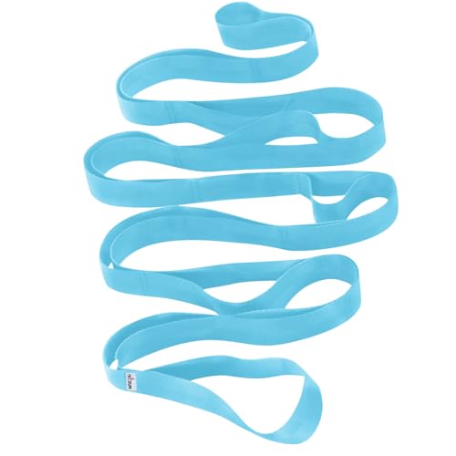 Stretching Strap with 10 Loops for Physical Therapy & Rehab | Non-Elastic Yoga Stretch Band for Hamstring, Leg, Hip & Knee Rehab, Pilates, Flexibility & Mobility Exercises for Men & Women