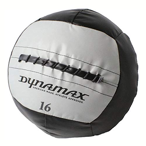 Dynamax 16 Pound 14 Inch Diameter Exercise Weight Training Fitness Medicine Ball for Home Gym Core Toning Workout, Gray and Black
