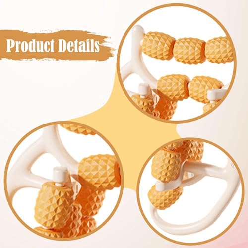 harayaa 29 Wheels Massage Roller Leg Roller Muscle Relaxation Exercise Multifunctional Ergonomic Leg Clamp for Thigh Wrist Hand Foot, Orange